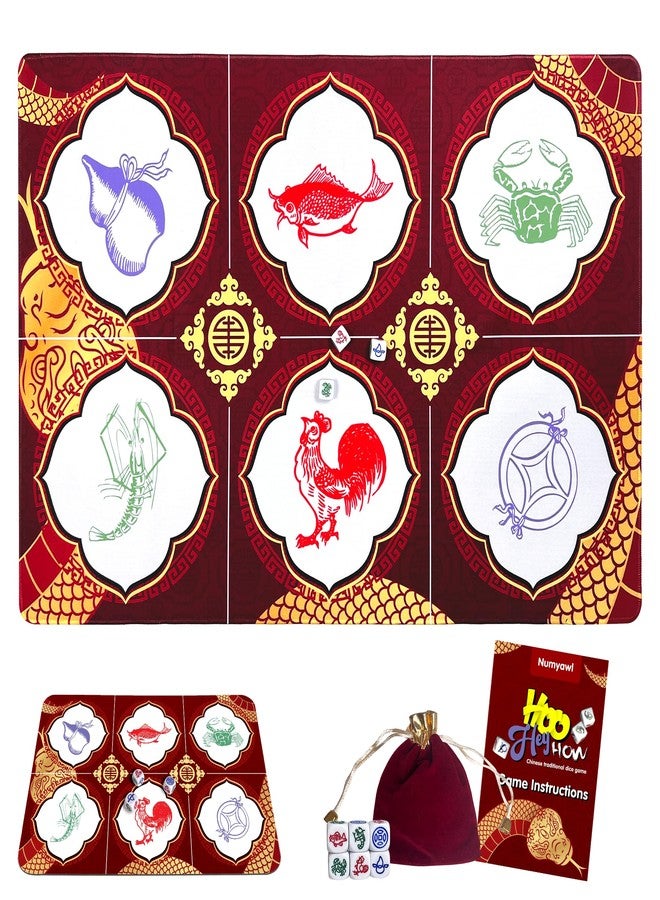 Numyawl BAU Cua Ca Cop Game - Luxurious Golden Snake Mat & Dice Games for Adult Kids, Chinese New Year Fish Shrimp Crab Dice Games Lunar New Year Game for Spring Festival, Gatherings & Celebrations - Image 1